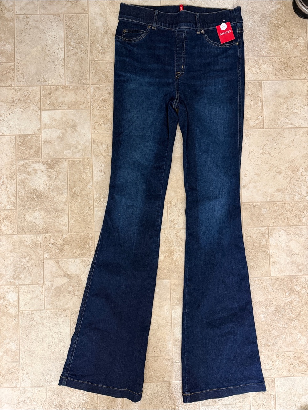 SPANX Dark Blue Flare & Wide Leg Jeans